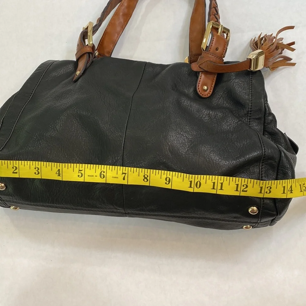 B. Makowsky satchel bag‎ black with brown accents